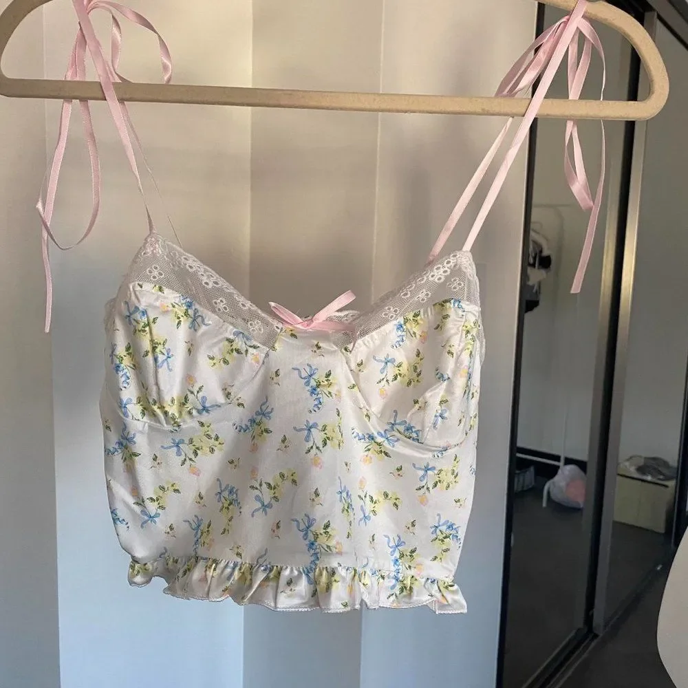 Fairy Core Floral Ruffle Cami - Picture 2 of 5